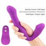 Double Head Silica Gel Remote Control Vibrating  Dildo Rod Simulation Penis Self Comfort Device  Adult Toys