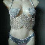 sexy bikini Push Up Bathing suit 2020 New Diamond crystal Swimsuit Bling Rhinestones tassel bandage swimming suit Summer Beach