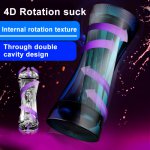 Tight Pussy Double-Headed Rotation Sucking Male Masturbator Transparent Vagina Oral Adult Toys Sex Machine Sex Toys For Men