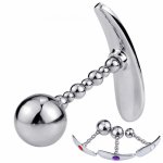 Metal Beads Anal Plug Outdoor Play Handle Aluminum Alloy Plug Pussy Vagina Masturbator for Man Woman Gay Sex Toys SM Products
