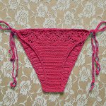 Women Sexy Crochet Bikini Bottom 2019 New Red Solid Thong Swimwear Handmade Swimsuit Knitting Bandage Brazilian Bikinis Bottoms