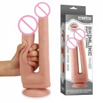Bendable Skinlike Real Penis Dildo Double Penetration Soft Cock Dong Sex Dual Dildo For Lesbian Gay Masturbator Vagina Anal Plug