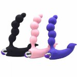 New Gourd Ball Vibrating Anal Plug Prostate Massage Instrument Jump Egg G-point Climax Silicone Vibrators Anal Toys H8-2-203