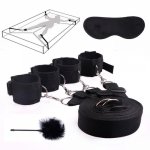 Sex Game Handcuffs PU Leather Restraints Under Bed Bondage Restraint System with Hand Cuffs Ankle Cuff Sex toys SM Bundle