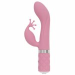 Pillow Talk, Wibrator ze stymulatorem łechtaczki - Pillow Talk Kinky Rabbit & G-Spot Vibrator   Różowy