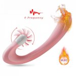 Heating Unique Brushes 20 Speed Rotation Lick Clitoris Vagina Dildo Vibrator G Spot Massage Sex Toys for Woman Masturbator