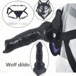 Faak, FAAK Strapon Dildo Animal Wolf Dildo Removable Sex Toys for Women Strap on Penis Harness Dick Dog Penis Vagina Stimulate Toy