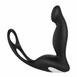 9 Frequency Plug Vibrator Prostate Massager Stimulator Dildo Ring Rechargeable 132 x 25mm USB Charging Cable