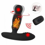 Male Prostate Massage Dildo Vibrator Remote Control 360 Roating Anal Heating Vibrator Butt Anal Plug Sex Toy Masturbator for Men