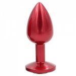 Yema, YEMA Blue Orange Crystal Base Red Bullet Butt Anal Plug Sex Toys for Men Gay Women Prostate Massager Metal Sex Product