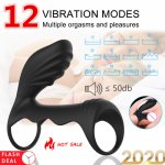 Remote Control Penis Delay Ejaculation Cock Vibrator Ring Double Penetration Strapon Dildo G spot Vibrators Sex Toys For Couples
