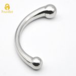 Male Penis Training Anal Congestion 316L Stainless Steel Curve G Spot Anal Plug Chastity Device Sex Toy For Men /women A258