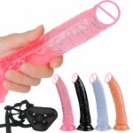 Erotic Soft Jelly Dildo Realistic G Spot Massager Anal Dildo Strap on Big Penis Suction Cup Toys for Adult Sex Toys for Woman