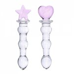 Crystal butt plugs  Pyrex glass anal Back court pull beads dildo ball female masturbation toy kit adult female men gay
