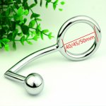 40/45/50mm Metal Penis Ring Stainless Steel Anal Hook Plug G Spot Probe Vagina for Men Male Masturbator Gay Sex Toys SM Products