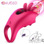 EXVOID Sucking Tongue Vibrator Oral Sex Toys for Women Penis Vibrating Ring Delay Ejaculation Breast Massager Clitoris Stimulate