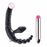 USB Charge Strapon Double Dildo Vaginal Anal Vibrator For Lesbian 10 Speed Anal Sex Toys  For Women Baby Bottle Grade Silicone