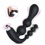 Silicone Anal Beads Vibrator Dildo Anal Butt Plug Vibrating Prostate Massage Vagina Masturbator Erotic Sex Toys For Women Men