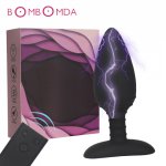 Electric Shock Anal Plug Dildo Vibrator  Vagina G spot Stimulator Men Prostate Massager Wireless Remote Vibrators Adult Sex Toys
