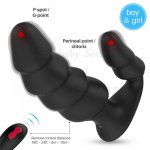 2020 New Remote Control G-Spot Dildo Vibrator Dual Motor Prostate Massager Anal Beads Butt Plug Erotic Sex Toy for Men Women