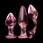 3PCS Crystal Glass AnalButt Plug Sex Toys G-spot Crystal Glass AnalButt Plug Stimulate for Couple