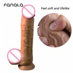 4 Size Double Layer Silicone Realistic Penis Skin feeling Big Dildo With Suction Cup Sex Toys for Woman Realistic Dick Adult Toy
