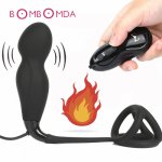 12 Speed Heating Vibrators for Men Prostate Massager Dildo Vibration Anal Plug Remote Control Aduts Sex Toys for Men Masturbator