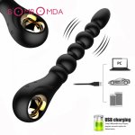 10 Speed USB Rechargeable Anal Bead Plug Vibrator Adult Sex Toys for Men Woman Dildo Vibrador Butt Plug Male Prostate Massager