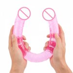 19 Inch Medical Grade Silicone Large Horse Dildo Realistic Jelly Double Ended Huge Artificial Penis Lesbian Sex Toy Deep Tissue