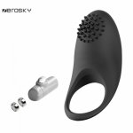 Zerosky Men Silicone Delay Lock Ring Vibrator Delay Ejaculation Penis Ring Sex Toys for Men Waterproof Male Prostage Massage
