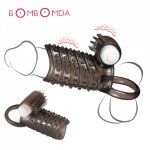 Strong Vibrating Penis Sleeve Delayed Ejaculation Vibrator Ring Sex Toys for Men Clitoris Stimulator Penis Bondage Adult Product