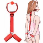 Mouth Gag Bondage Handcuffs&Neck Ankle Cuff BDSM Bondage Restraints Flirting Sex Toys For Woman Couples Slave Sex Products