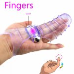 Finger Sleeve Vibrator Female Masturbator G Spot Massage Clit Stimulate Sex Toys For Women Lesbian Orgasm Adult Products JD 2019