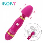Ikoky, IKOKY G-spot Vibrator Female Masturbation Silicone Clitoris Stimulate Adult Products AV Stick Magic Rod Sex Toys for Woman