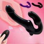 Wireless Remote Strapon Dildo Vibrators for Women Pegging Strap On Double Ended Penis Lesbian Toys for Adult Sex Toys for Woman