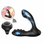 Electric Shock Pulse Dildo Vibrator 8 Speeds Remote Prostate Stimulator Perineum Anal Plug Vibrator Masturbator Sex Toys for Men