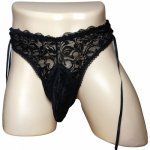 Sexy Men Lace Thong Sissy Panties Gay Underwear Under Pants with Side Lace Up Lingerie Crossdress Bikini Bottom