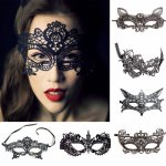 1/2pcs Sexy Babydoll Lingerie Cosplay Party Hot Erotic Sexy Costumes for Women Female Hollow Out Black Lace Mask Cosplay Masks