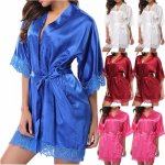 Sexy Lace Lingerie Women's Sleepwear Lace Robe Nightwear G-string Dress Babydolls Erotic Transparent Collar Chemises