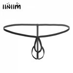 iiniim Mens Lingerie Crotchless and Open Butt Bikini G-string Underwear with Penis Ring Thongs Sexy Men's Wetlook Slip Hommes