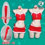 Christmas Suit!! Cosplay Costumes Cute And Sexy Cotton Christmas Bikini Adult Female Dress Up For The Holiday Party Full Set
