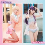 Card Captor Cosplay Costume SAKU KINOMOTO SAKURA Tomoyu Swimsuits Woman Sexy Bikini Girl Summer Swimwear
