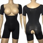 Hot Sexy Women Skinny Open Breast Cupless Crotchless Rompers Short Sleeve Open Crotch Leotard Jumpsuit Bodysuit Lingerie