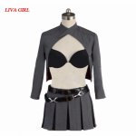 Liva girl Anime Noragami Bishamon Sexy Cosplay Costume Bikini Uniform full set Coat+Bikini+Skirt+Hat+Gloves+Belt free shipping