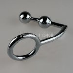 2 balls Male Chastity Cock Lock Anal Plugs intruder metal Anal hook ring butt plug Alternative sex toys Drop shipping