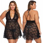 Plus Size Women Baby Dolls Exotic Dress Sexy Lingerie Sex Costumes Hollow Nightwear Intimates Backless Underwear Exotic Apparel