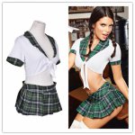1Set Sexy Students School Girl Uniform Role Play Costumes Adults Halloween Clothes Women Girl Plaid Cosplay Clothing