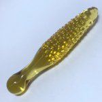 180*35mm 225g Gold Glass Anal Dildos Crystal Penis Anal Sex Toys Butt Plug Sex Toys Adult Female Masturbation Products Women Men