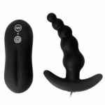 Silicone Anal Vibrator Prostate Massager Sex Toy for Women/men Waterproof 10 Mode Remote Control Vibrating Anal Bead Butt Plug