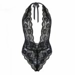 Sexy Lingerie Babydoll Women Black Lace Transparent Erotic Underwear Backless Temptation Intimate Sexy Costumes 3XL Plus size